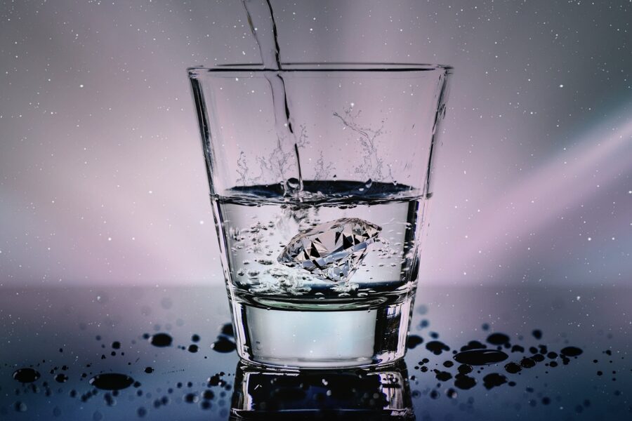water, glass, liquid, nature, wet, refreshment, diamond, splash, water glass, drop of water, fresh, light effect, blow, gems, luxury, wealth, ice cubes, diamond shape, drink, drinking glass, sparkling water