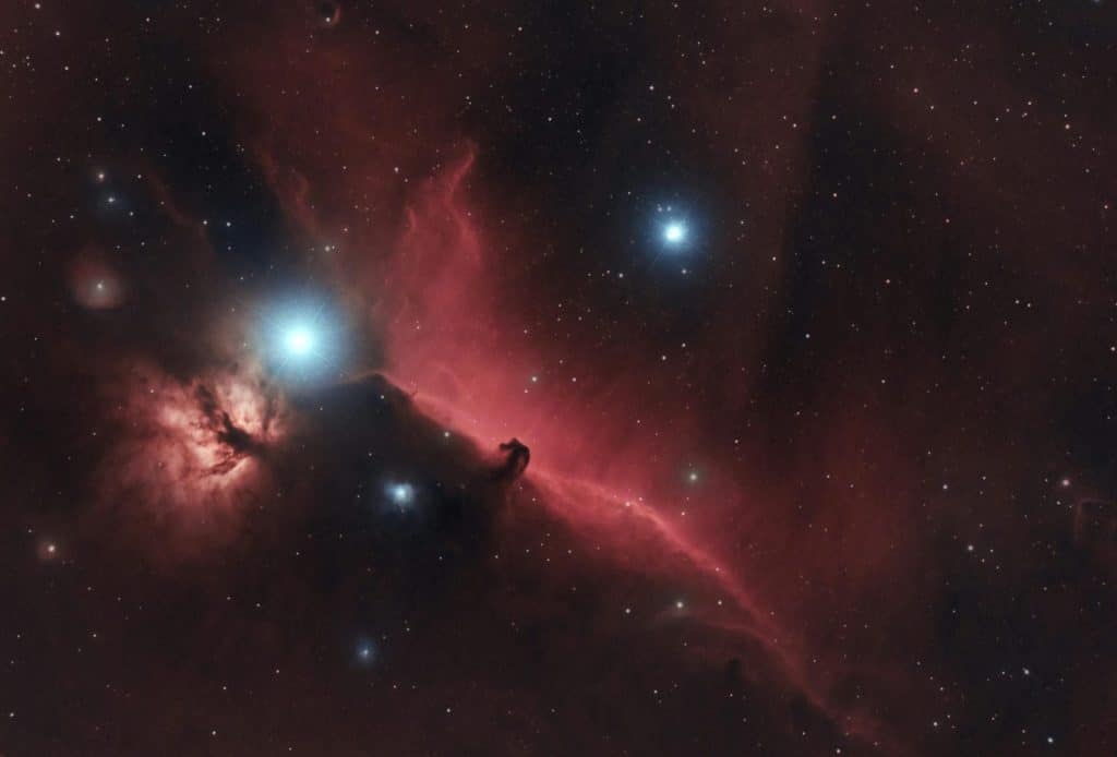 A stunning view of the Horsehead Nebula showcasing cosmic beauty and vibrant colors.