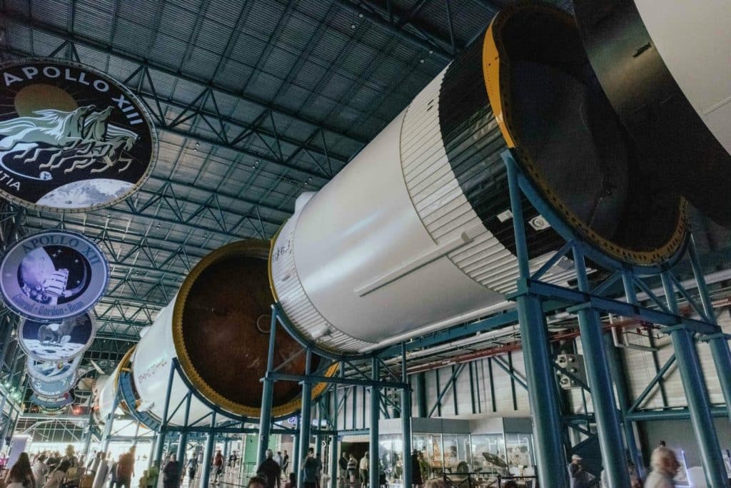 Explore the Saturn V rocket exhibit at the Kennedy Space Center showcasing historic space exploration.