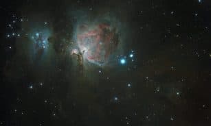 A captivating image of the Orion Nebula, showcasing celestial beauty and the vastness of outer space.