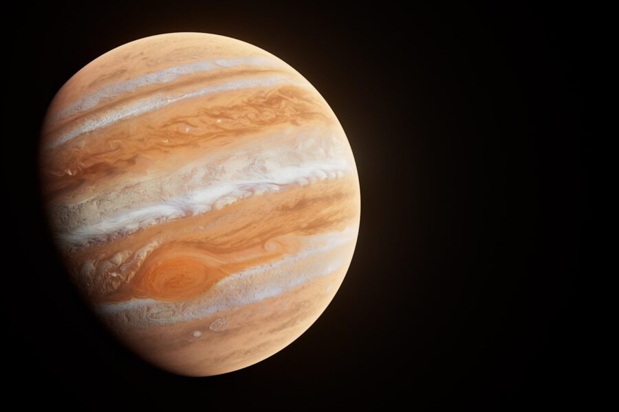a close up of a planet with a black background