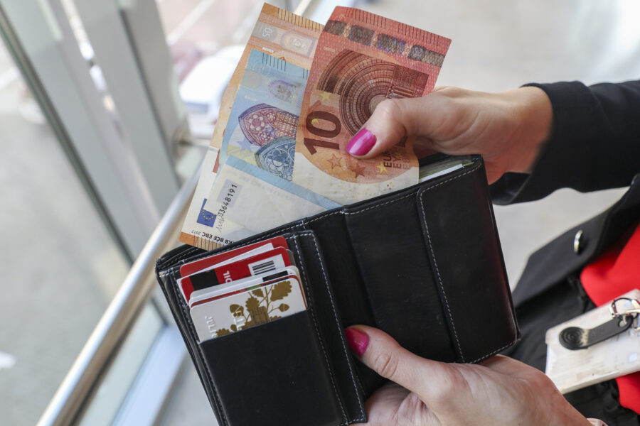 Piniginė su pinigais. ELTA/Mariaus Morkevičiaus nuotr.