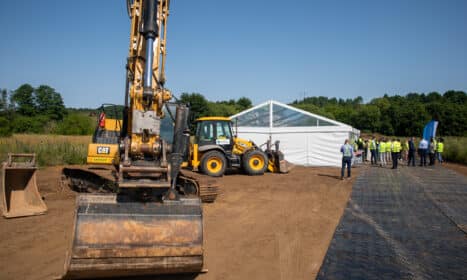 Jonavos rajone vyko geležinkelio tilto per Neries upę statybų pradžios renginys. Mariaus Morkevičiaus (ELTA) nuotr.