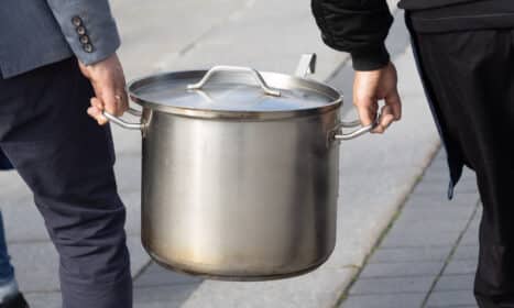 Maitinimo sektoriaus protesto akcija prie Vyriausybės dėl PVM tarifo. ELTA / Dainius Labutis