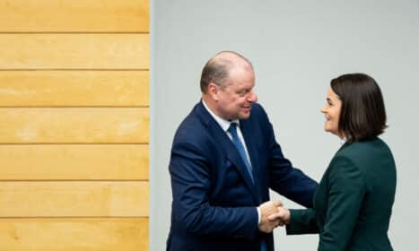 Saulius Skvernelis, Sviatlana Cichanouskaja. ELTA / Žygimantas Gedvila