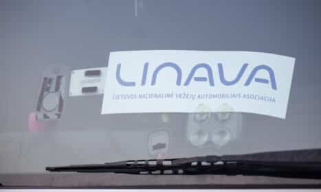 Krovinių vežėjų protestas. Linava. ELTA / Julius Kalinskas