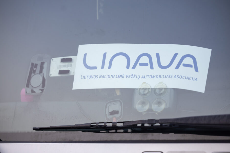 Krovinių vežėjų protestas. Linava. ELTA / Julius Kalinskas