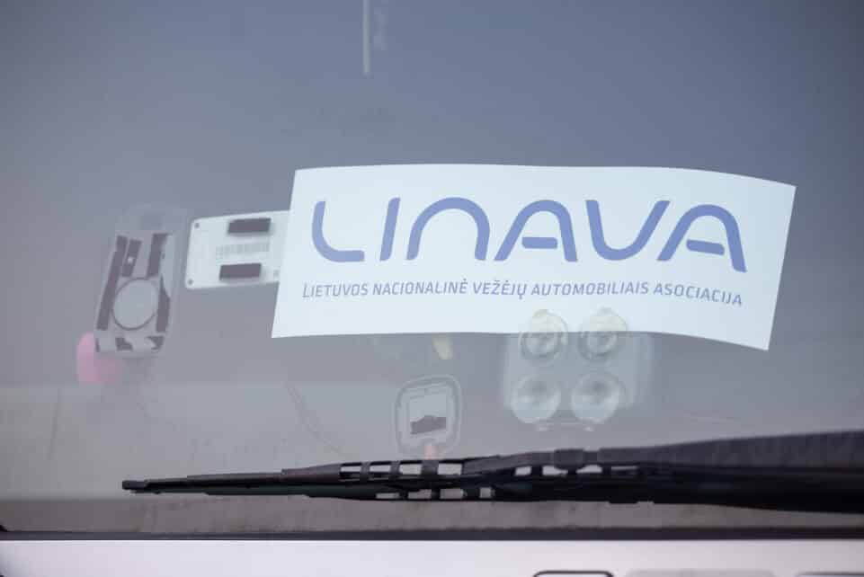 Krovinių vežėjų protestas. Linava. ELTA / Julius Kalinskas