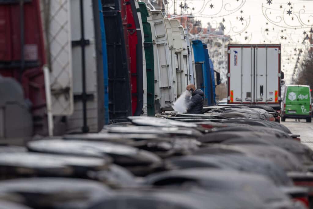 Krovinių vežėjų protestas. ELTA / Julius Kalinskas