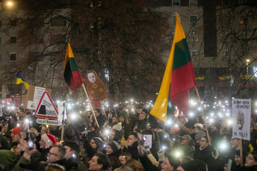 Protestas prie seimo. ELTA / Orestas Gurevičius