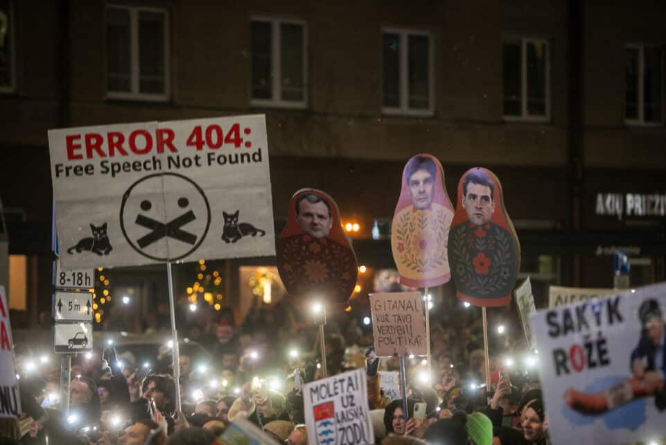 Protestas „Šalin rankas nuo laisvo žodžio! ELTA / Orestas Gurevičius