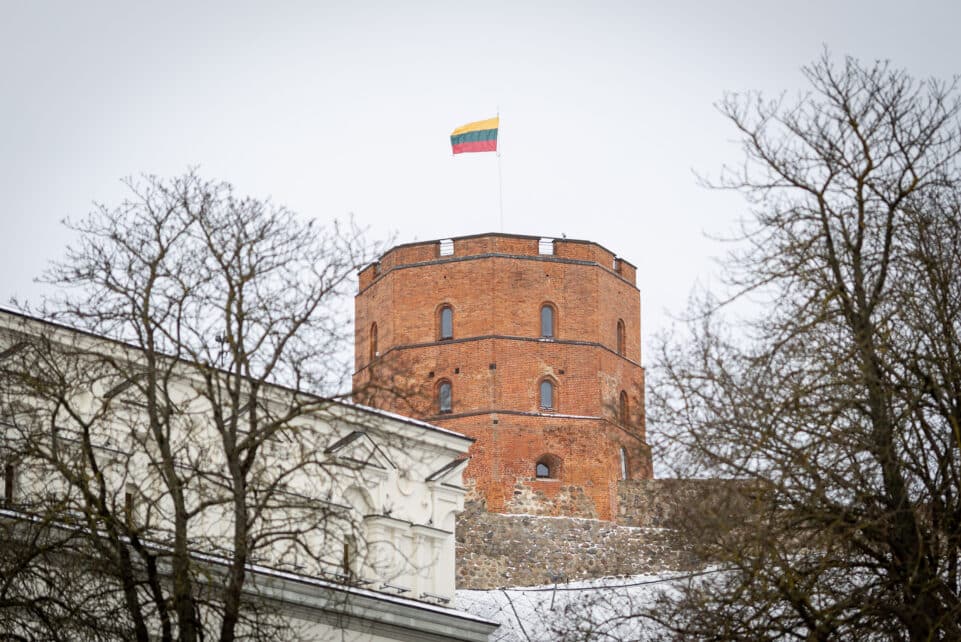 Valstybės vėliavos pakėlimo ceremonija. ELTA / Ervin Rauluševičius nuotr.