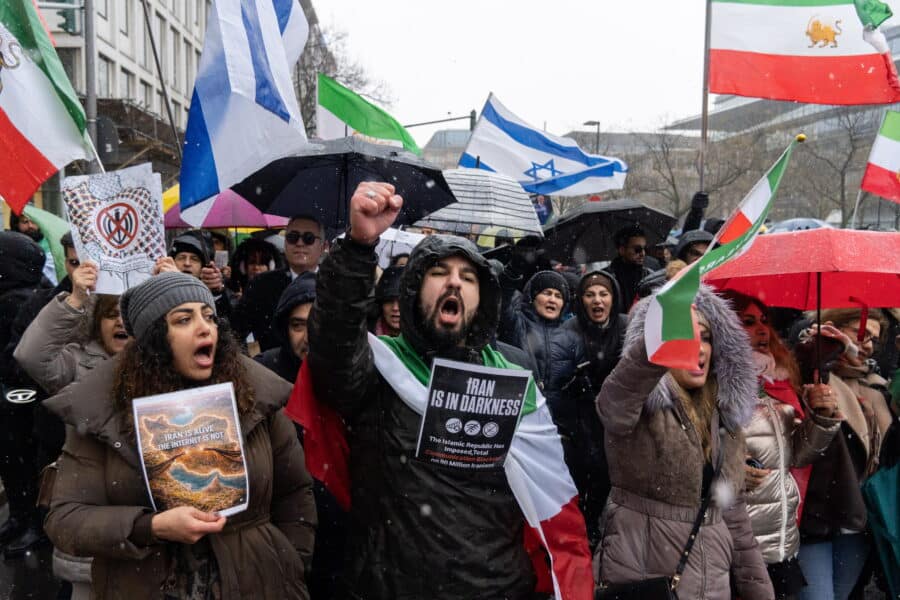 Protestai Frankfurte. EPA-ELTA nuotr.