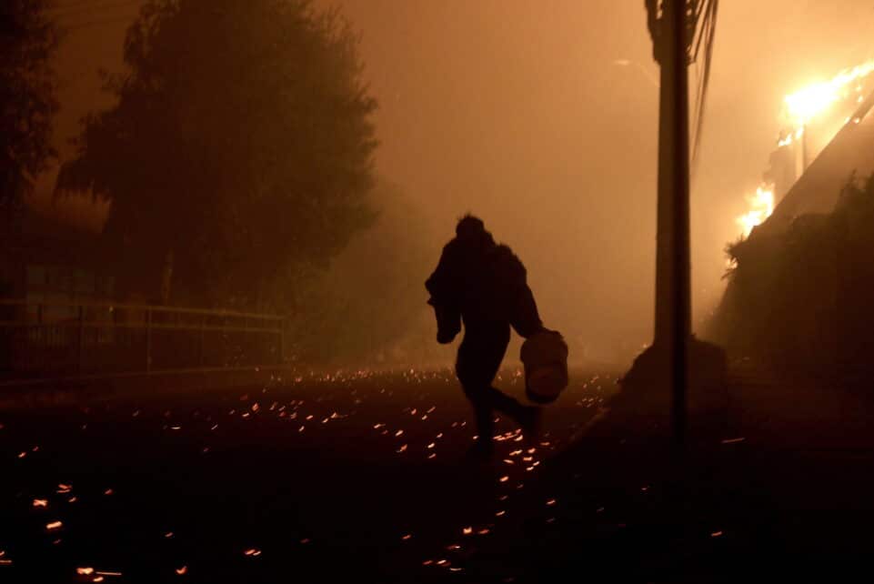 Gaisras Čilėje. EPA-ELTA