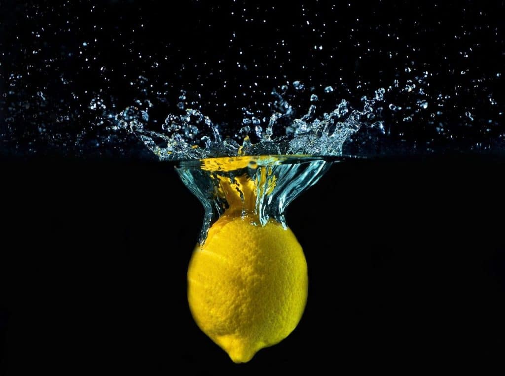 lemon, nature, water, fruit, drops, yellow, detail, fall