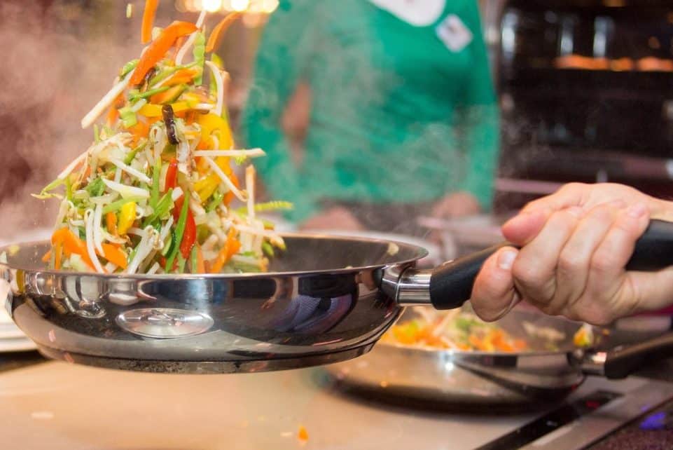 pan, vegetables, cook, pan, pan, pan, pan, pan, cook