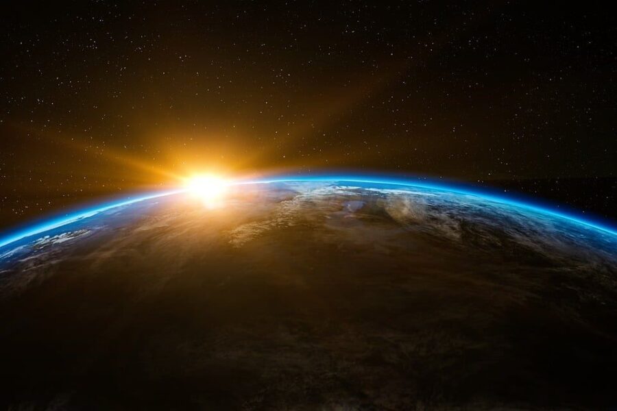 earth, space, sunlight, sun rays, sunrise, sunshine, flare, world, nature, planet, outer space, universe, galaxy, cosmos, space wallpaper, space background, background