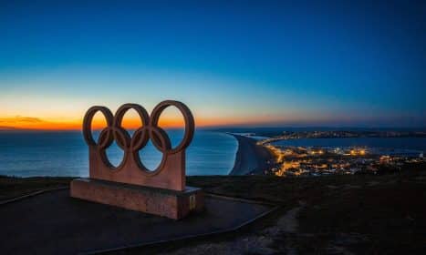 portland, panorama, night, symbol, the city, olympic rings, portland, portland, olympic rings, olympic rings, olympic rings, olympic rings, olympic rings