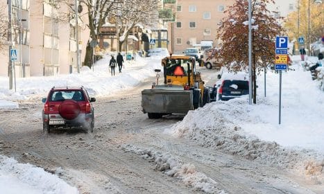 plough, street, winter, snow, cold, cars, covered, snowplow, plow, snow plow, road, removal, weather, vehicle, snow removal, snowfall, traffic, season, outdoors, after storm, way, danger, red, sign, nature, city, cleaning, warning, sweden, stockholm, europe, scandinavia