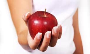 apple, diet, female, food, fresh, fruit, girl, hand, healthy, holding, palm, red, ripe, woman, red apple, ripe apple, fresh apple, apple, apple, apple, apple, apple, diet