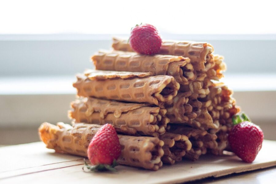 wafer rolls, food, dessert, cooking, sweet, bakery products, delicious