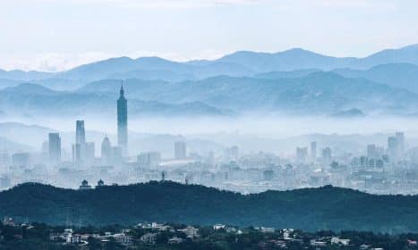 buildings, skyscrapers, tower, modern, fog, cityscape, outlook, structure, sky, famous, city, city centre, travel, asia, nature, panorama, taiwan, taipei, landscape