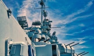 warship, cannon, historical, ship, war, ocean, armed, marine, colossus, clouds, world war, usa, heaven, artillery, sea, battleship, military, nature, weapon