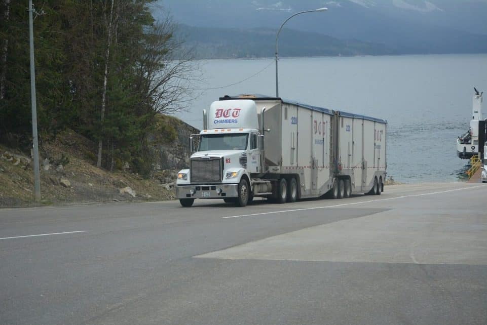 truck, lorry, white truck, cargo truck, big rig, nature, transportation, vehicle, highway, lake, driving, truck drivers, truckers, lorry driver, gray truck