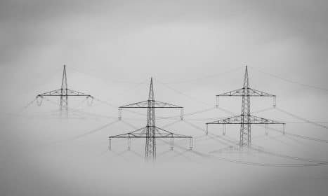 fog, landscape, electricity, electricity pylons, haze, mood, clouds, heaven, mystical, the atmosphere, black-and-white, three, technology, industry, cotton wool, stole, electro, supply, nature, transmission