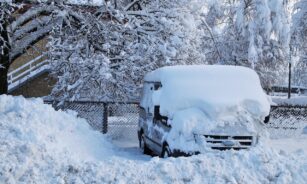 white, winter day, snowy, snowdrift, the side of the road, parked car, landscape snow, biel, cold, january, frost, seasons, buried, bumper