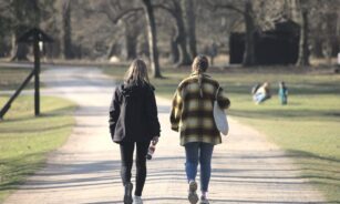women, walking, park, taking a stroll, tiergarten, friends, outdoors
