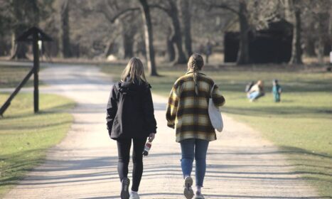 women, walking, park, taking a stroll, tiergarten, friends, outdoors