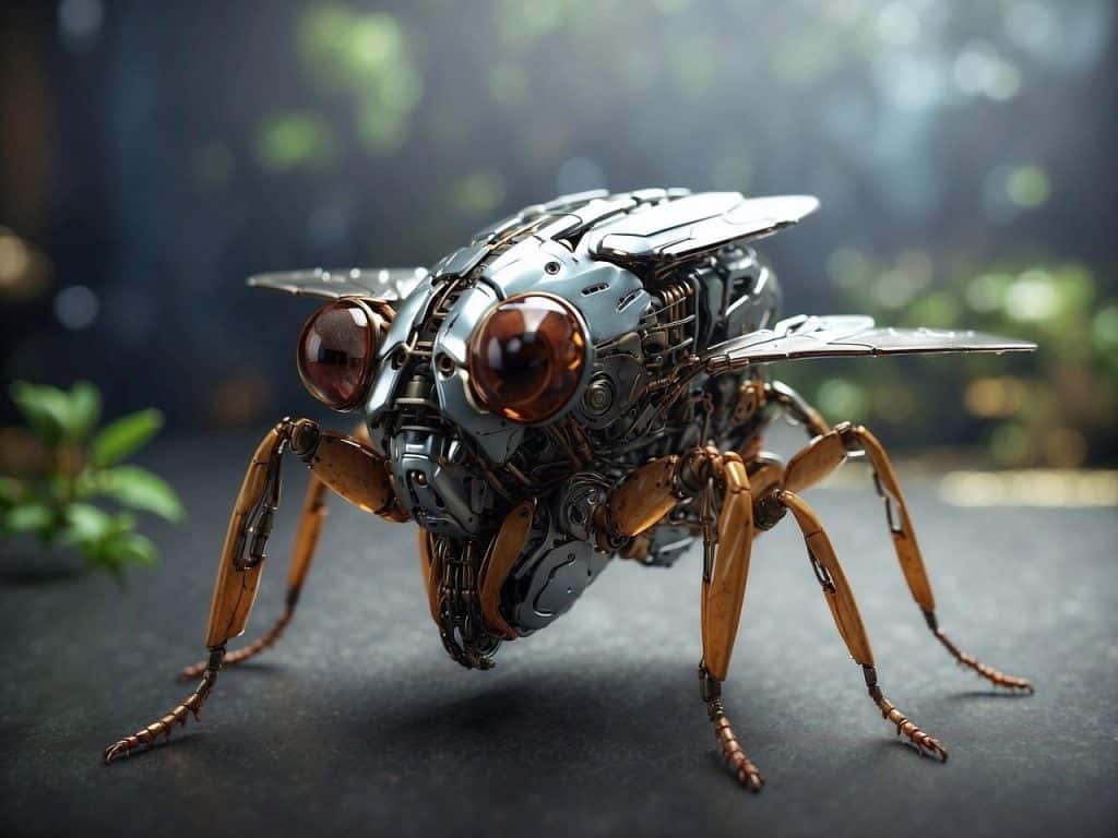 ai generated, insect, robot, technology, future, nature, futuristic, cartoon, sci-fi, 3d, robotics, fly, bug, animal, entomology