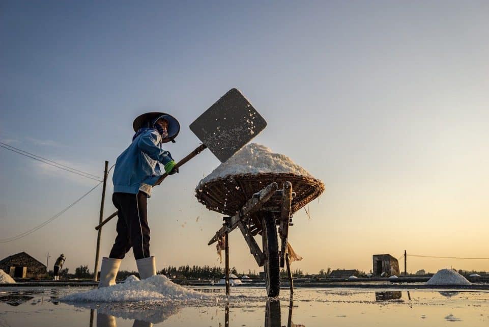 salt, salty, people, man, summer, hard, nature, vietnam, labor, work, job, farmer, woman, children