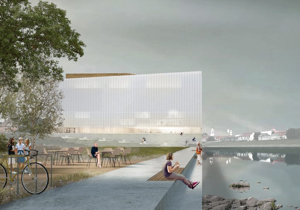 M. K. Čiurlionio centro vizualizacija vakare