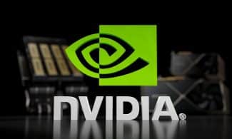the nvidia logo is displayed on a table