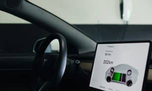 a picture of a car dashboard with a display on the dashboard