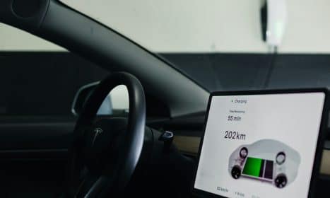 a picture of a car dashboard with a display on the dashboard