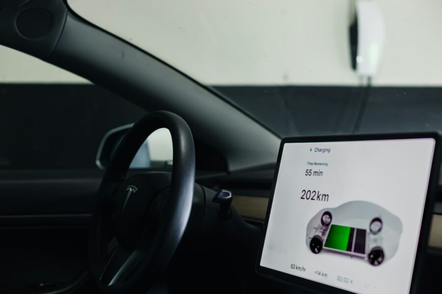 a picture of a car dashboard with a display on the dashboard