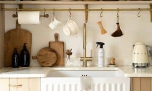 a kitchen filled with lots of dishes and cooking utensils