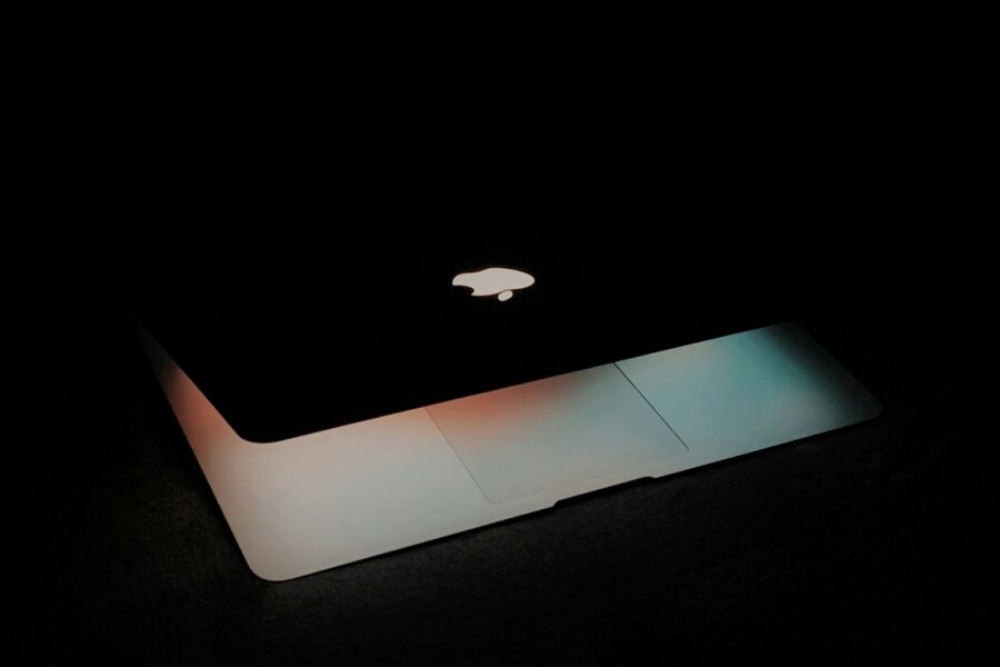 silver MacBook