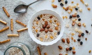 nuts and bowl of cereals