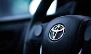 black toyota car steering wheel