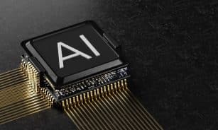 A computer chip with the letter ia printed on it