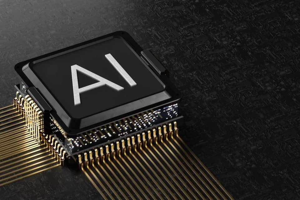 A computer chip with the letter ia printed on it