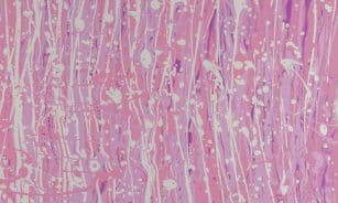 a painting of pink and white paint on a pink background