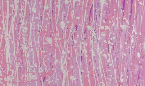 a painting of pink and white paint on a pink background