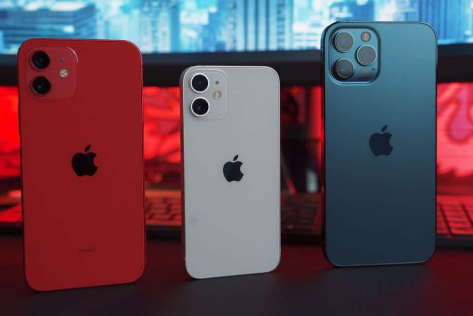 silver iphone 6 and red iphone case