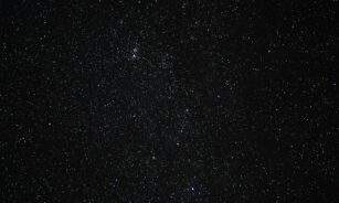 the night sky is filled with stars