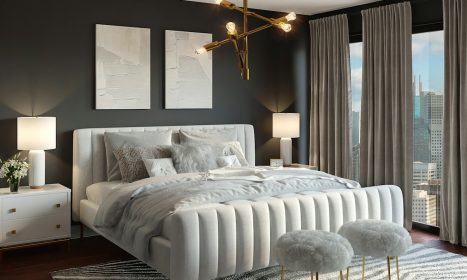 white and gray floral sofa set